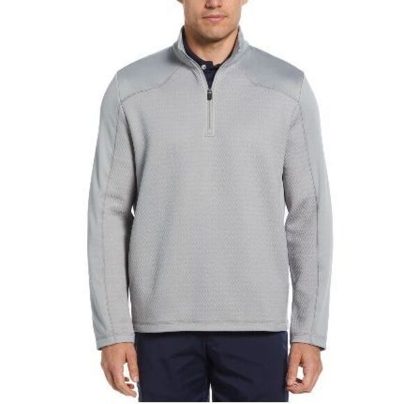 PGA Tour NWT Lux on Lux Long Sleeve Quarter-Zip Sweatshirt Quarry Heather - Picture 1 of 4